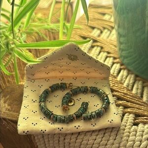 Sezane Josh Green Turquoise Earrings (WORN ONCE)